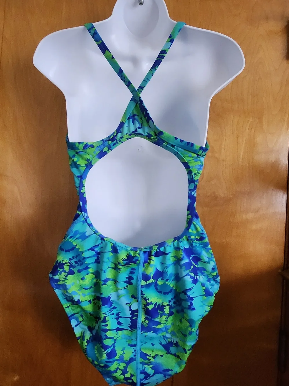 TYR Snug Compressed Fit Floral Tie-Dye One-Piece Swimsuit Size 38 - Picture 3 of 11